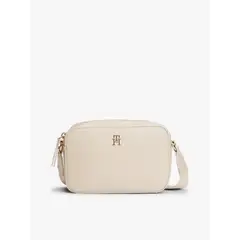 TOMMY HILFIGER - Bandolera Con Logo Metalizado Beige