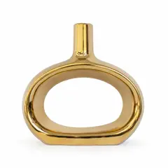 GENERICO - Florero decorativo de diseño moderno y elegante Dorado 21 cm