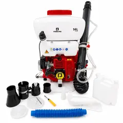 POWER PRO - Fumigadora a Gasolina 2T AT140 2.8 Hp 41.5cc 14 L 7500 rpm Agrícola Roja