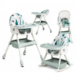 EVERSO - Silla de Comer Bebé 3 en 1 Convertible con Ruedas y Bandeja Verde