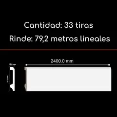 CNP - Guardapolvo Cedro 75 x 15mm x 2.4mt FN-1 Tipo PVC Caja 33 unidades