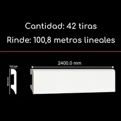 CNP - Guardapolvo Blanco 60 x 14mm x 2.4mt FN-2 Tipo PVC Caja 42 unidades