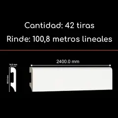 CNP - Guardapolvo Cedro 60 x 14mm x 2.4mt FN-2 Tipo PVC Caja 42 unidades