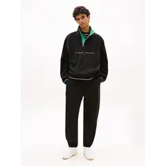 TOMMY HILFIGER - Joggers Con Logo Lineal Negro Tommy Jeans