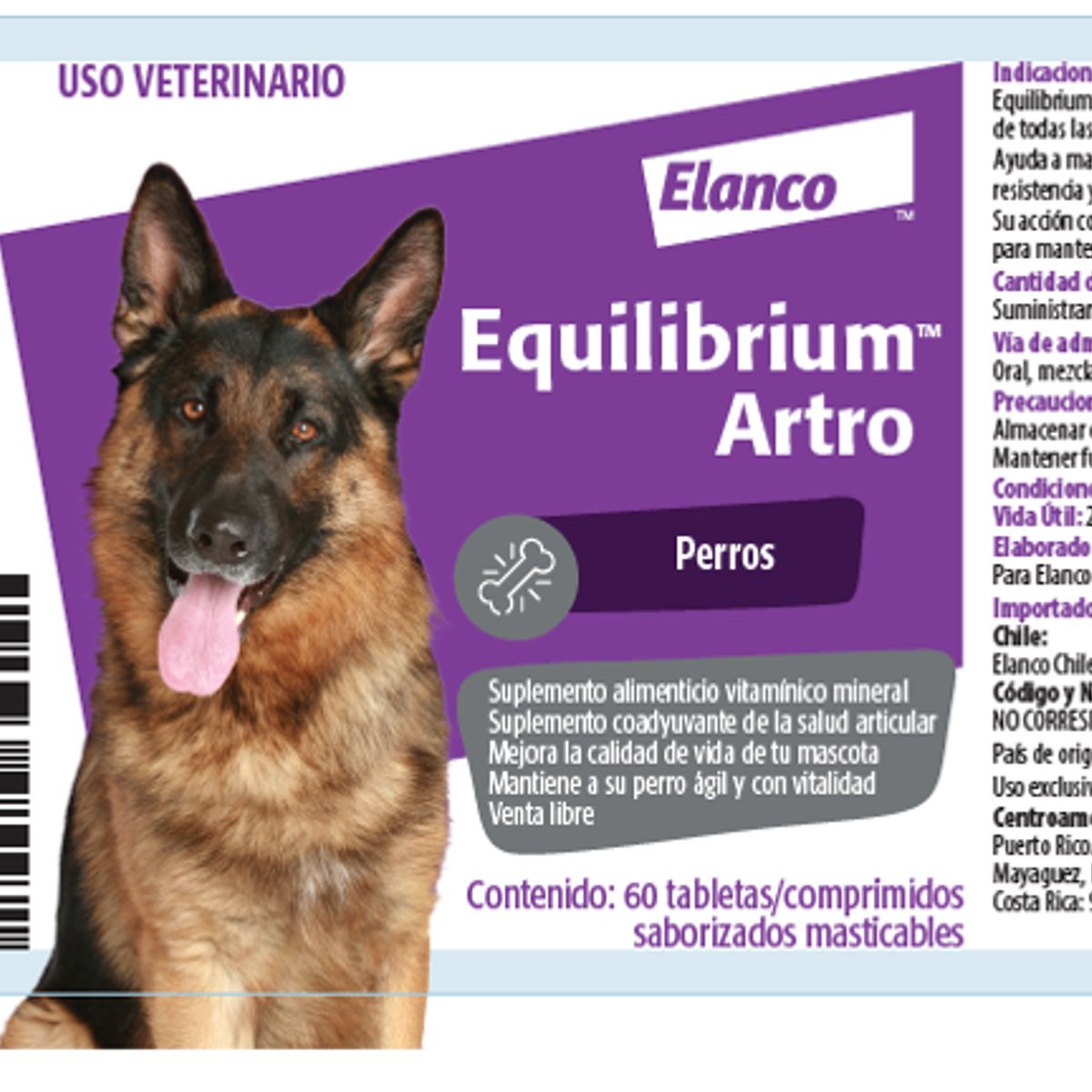 ELANCO - Equilibrium Artro Suplemento - 60 Tabletas