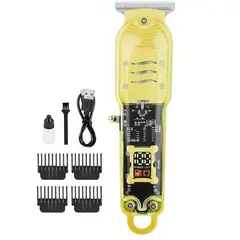 GENERICO - Máquina Cortadora de Pelo y Patillera Inalámbrica HLS-T08 - VERDE-CLARO