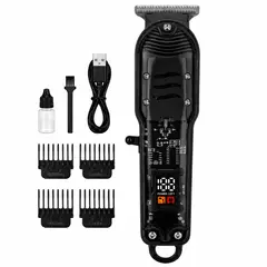 GENERICO - Máquina Cortadora de Pelo y Patillera Inalámbrica HLS-T08 - NEGRO