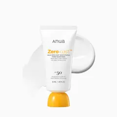 ANUA - Zero-Cast Finish Sunscreen 50ml – Protector Solar Facial SPF50 de Acabado Invisible
