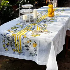 TUYO PRINT - Mantel Velo Organza - Lemon - 180 x 350 cm.