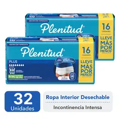 PLENITUD - Ropa Interior Desechable Adulto Protect Plus 32 U P/m