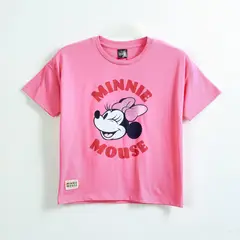 DISNEY - Polera Manga Corta Niña Minnie Cara Rosado