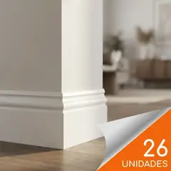 CNP - Guardapolvo Blanco 80 x 15mm x 2.4mt FN-5 Tipo PVC Caja 26 unidades