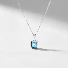 MERY SATT - COLLAR DE TOPACIO AZUL PRINCESS EN BISEL