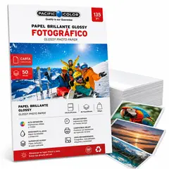 PACIFIC COLOR - Papel fotográfico Glossy carta 135gr