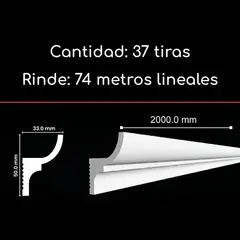 CNP - Cornisa C1 59x37mm x 2mt Tipo PVC Caja 37 unidades
