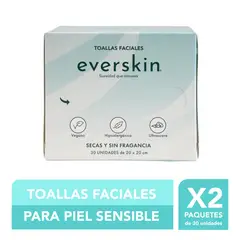 EVERSKIN - Pack 2 Toallas Faciales 30 Unidades