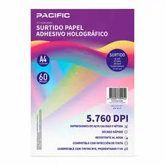 PACIFIC - Papel adhesivo holográfico a4 60un