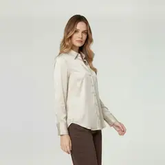 LINEATRE - Blusa Mujer Barbarella Satinada Beige