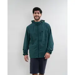 POLEMIC - Cortavientos hombre con gorro Verde