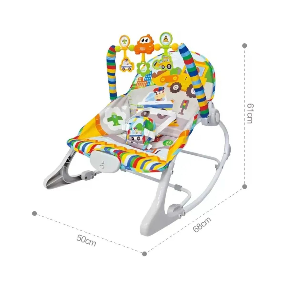 HUANGER - Silla Mecedora Con Vibración Y Melodía Bebe Gris Huanger
