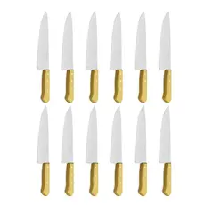 TRAMONTINA - Set 12 Cuchillos 12 Pulgadas Carbono Mango Madera