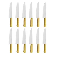 TRAMONTINA - Set 12 Cuchillos 5 Pulgadas Carbono Mango Madera
