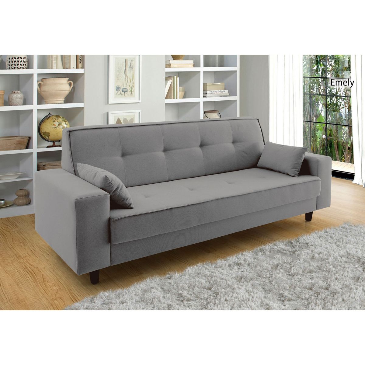 JDO & DESIGN - Sofá 3 Cuerpos Velvet Emely Mica