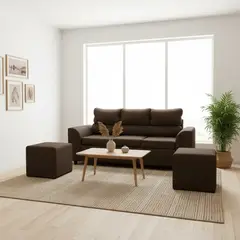 GENERICO - Sofa De 3 Cuerpos Lircay + 2 puff