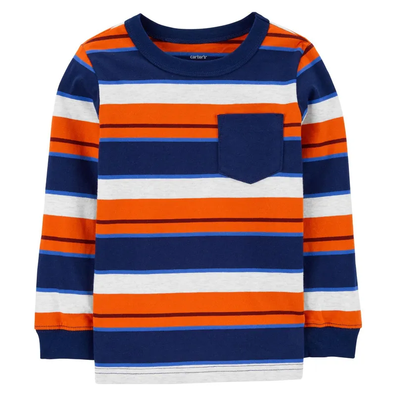 CARTER'S - Polera Algodón Manga Larga Rayas Bebe Niño