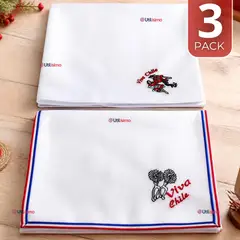 UTILISIMO - Pack 3 Pañuelos Baile Cueca 45cm Diseños Surtidos Algodón Fiestas Patrias