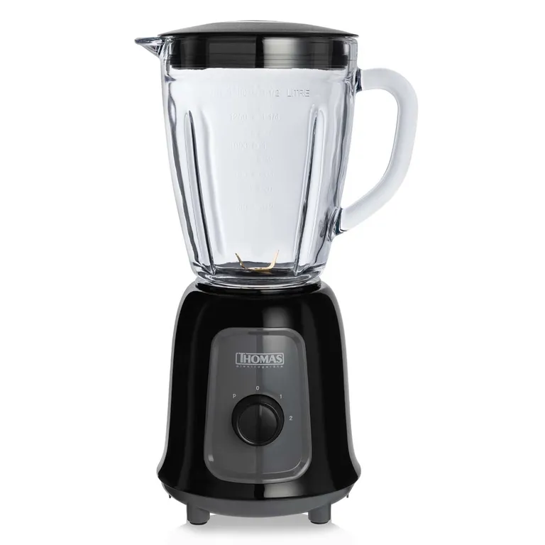 Licuadora TH-330V 1,5 Litros 600W Juguera Jarro de Vidrio 2 Velocidades Negro