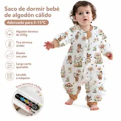 OLEVO - Saco de dormir enterito para bebé de algodón cognac - Caramelo
