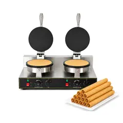 PASTELERIUSCL - Máquina de cono de helado doble waffles cuchuflís 2.4W wafleras de rollo cuchuflís