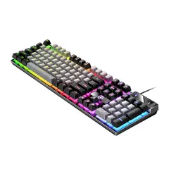 GENERICO - Teclado Mecánico Cableado para PC con Retroiluminación Diseño Bicolor
