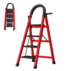 GENERICO - Escalera Plegable 4 Escalones Antideslizante Segura