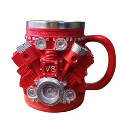 GENERICO - TAZA MOTOR V8 PISTON ACERO RESINA 450CC TAZON