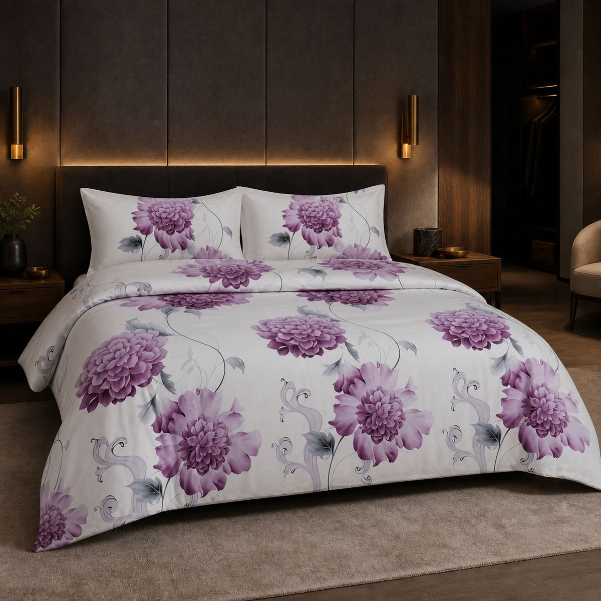 ARMONIA - Juego De Sábanas 1.5 Plazas 800 Hilos Diseño Premium 819 Calidad Premium