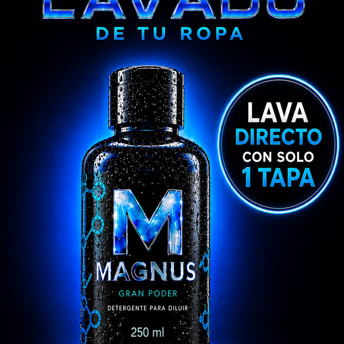 MAGNUS - Detergente de ropa Magnus 250 ml concentrado rinde hasta 50 cargas de lavado