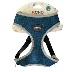 XCHO - Arnés Antitirones para Perros Reflectante Ajustable Celeste Talla L