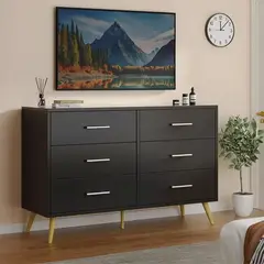 MSA MUEBLES SANTA ANA - Comoda Buffet Cajonera 6 Cajones Black