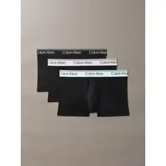 CALVIN KLEIN - Pack de 3 Bóxers Low Rise Trunk Microfiber Stretch Negro