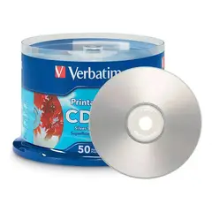 VERBATIM - Pack Cd-r Imprimible 52x 80min 700mb 50 Unidades
