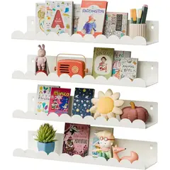 EVERSO - Set 4 Repisas Flotantes Infantiles Para Libros 40x12cm