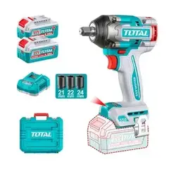 TOTAL TOOLS - Llave de impacto 1/2" 20v 550NM 2 Baterias + Cargador
