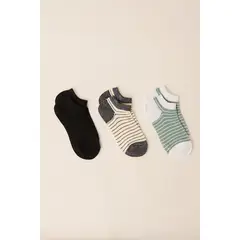 BARBIZON - CALCETINES MUJER PACK X3 CORTO LINEAS