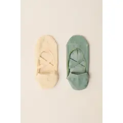 BARBIZON - CALCETINES MUJER PACK X2 YOGA VERDE