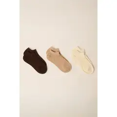BARBIZON - CALCETINES MUJER PACK X3 CORTO MULTICOLOR