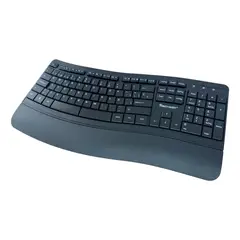 TECMASTER - Teclado Inalámbrico Ergonómico con Reposamuñecas y Pad Numérico