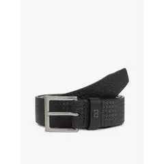 TOMMY HILFIGER - Cinturón Soho Flag De Cuero Negro