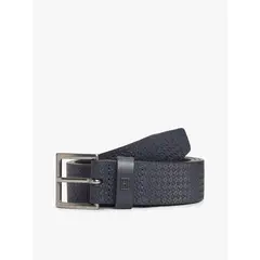 TOMMY HILFIGER - Cinturón Soho Flag De Cuero Azul